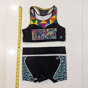 ALLSTAR Element Elite Rebel Athletics Large Cheer Cheerleading Practice 2pc Set
